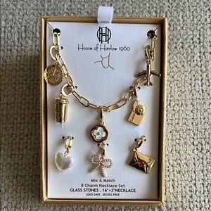 House of Harlow 1960 Gold Charm Necklace Set